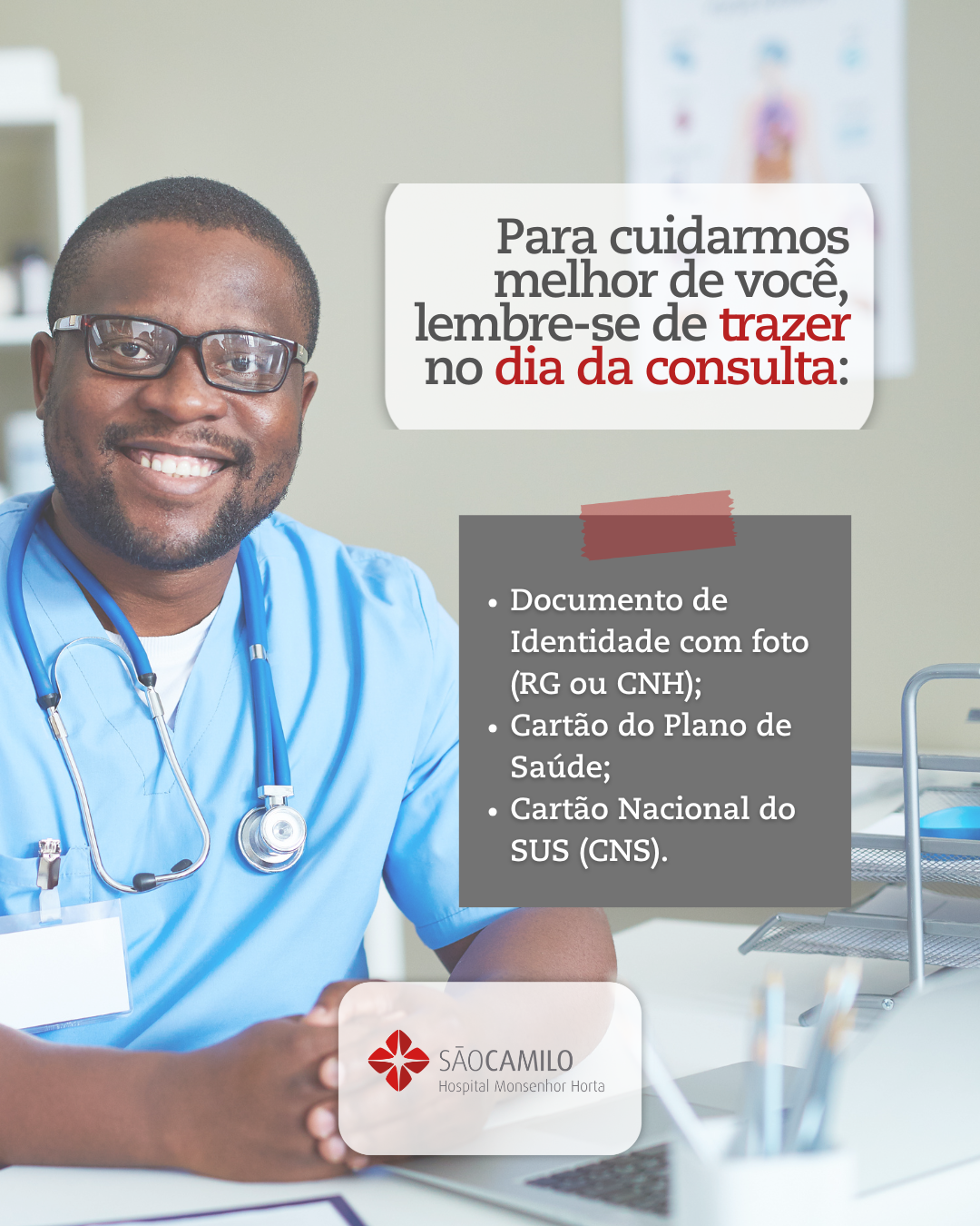 Documentos para o dia da consulta